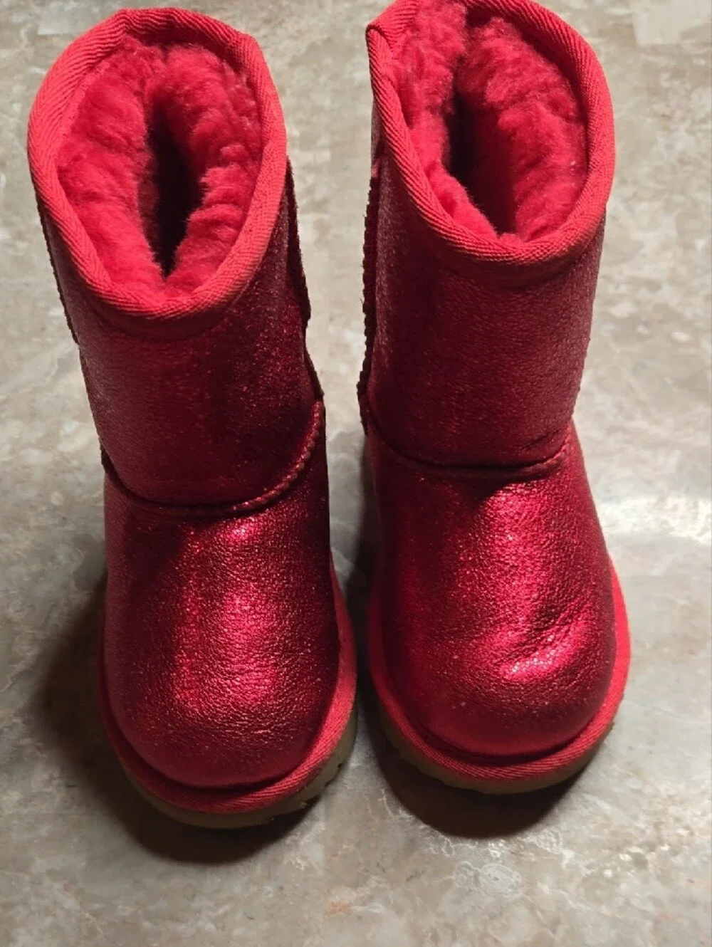 UGG Kids Metallic Red Sparkle Boots